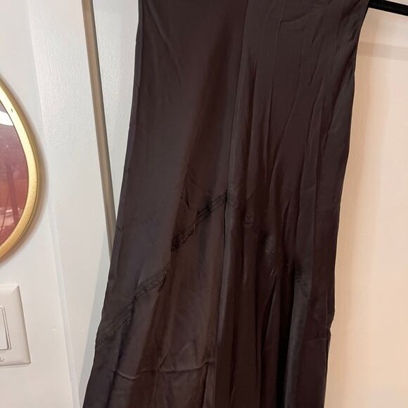 NWT Zara Black Satin Sleeveless Maxi Dress Size Small - Picture 5 of 10